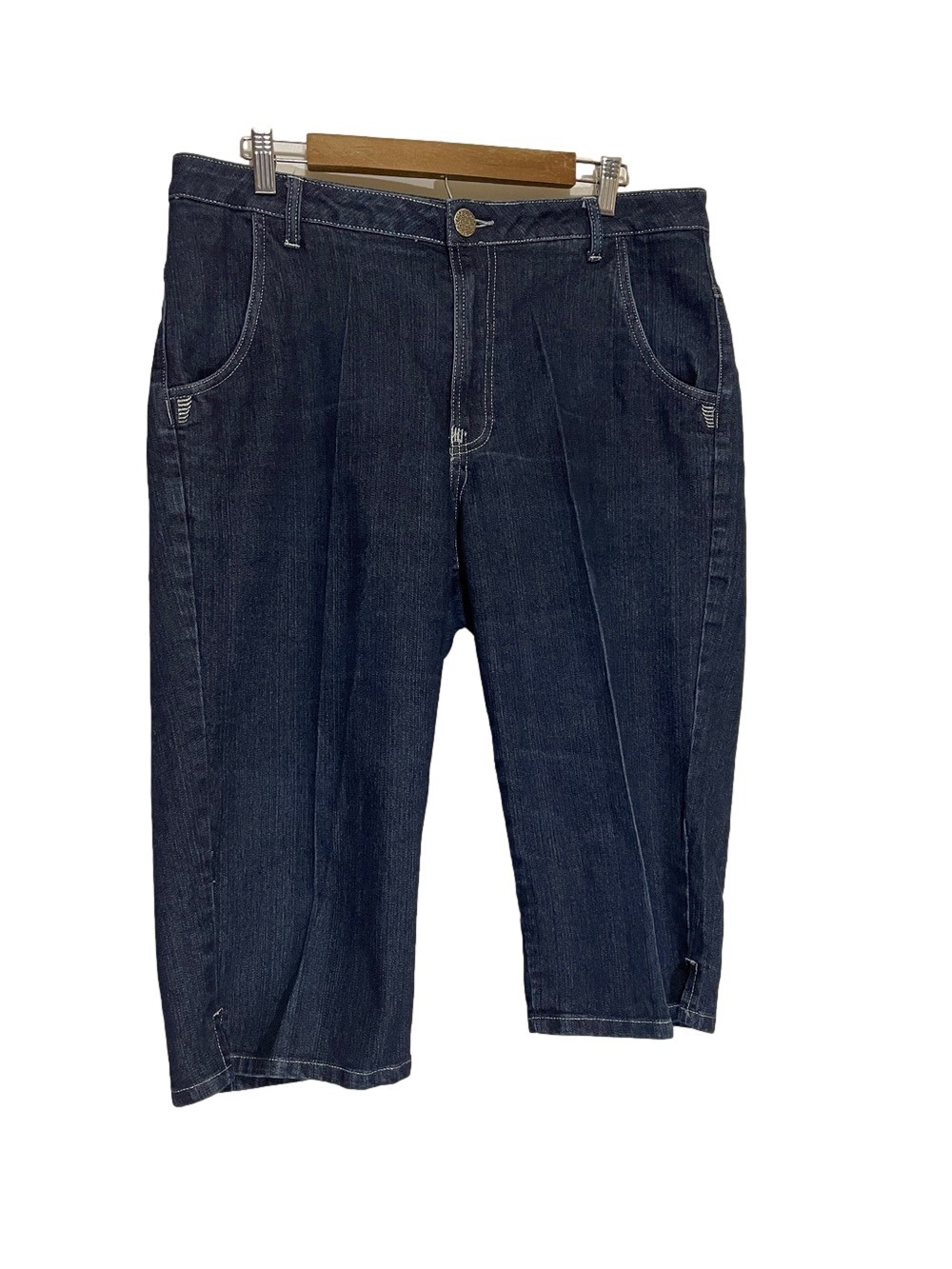 90s Crest Vintage Dark Blue Denim Capri Jeans Sz 18